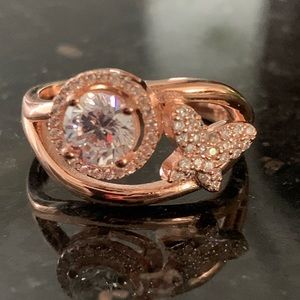 925 Sterling Silver Butterfly Topaz RoseGold